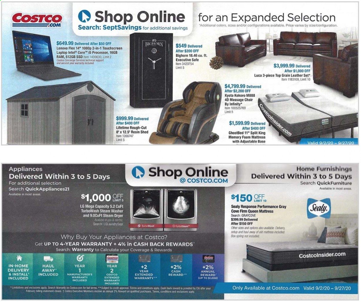 Costco Weekly Ad September 2 to September 27