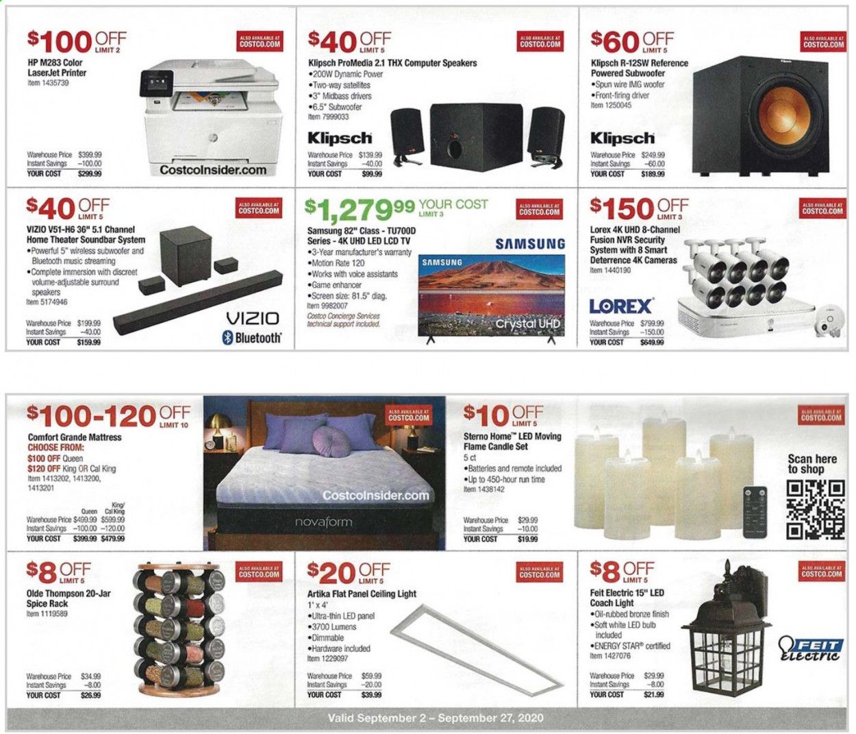 Costco Weekly Ad September 2 to September 27