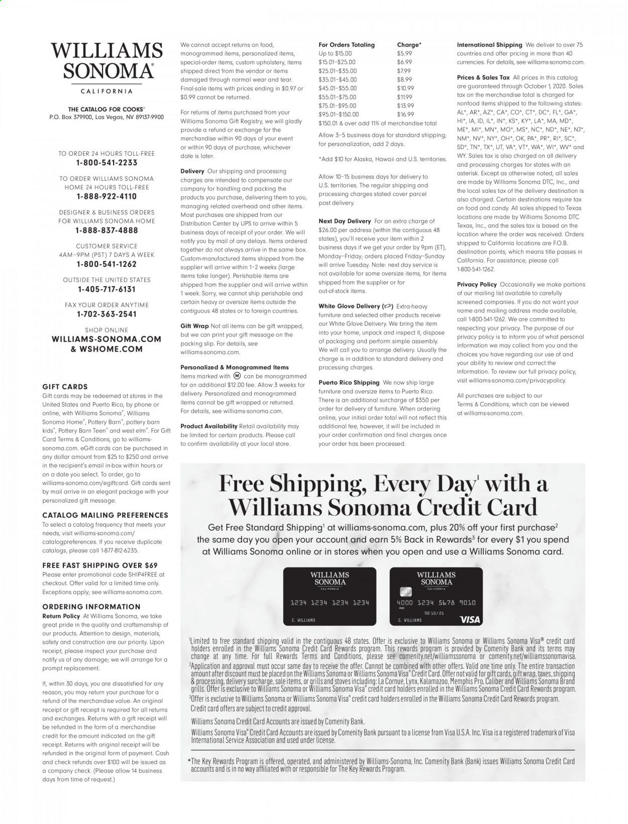 Williams-Sonoma Weekly Ad September 1 to September 30