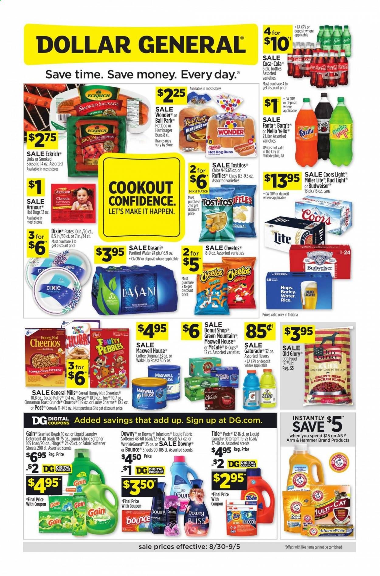 Dollar General (IN) Weekly Ad August 30 to September 5
