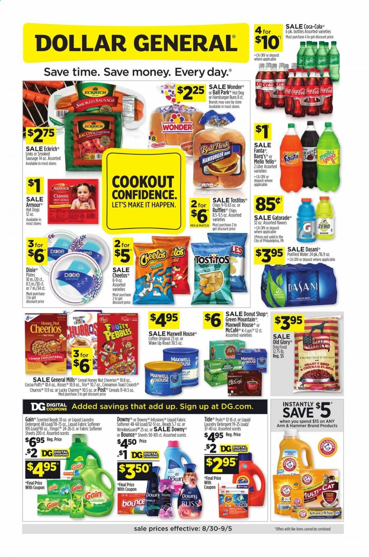 Dollar General (MI, NJ, PA, VA) Weekly Ad August 30 to September 5