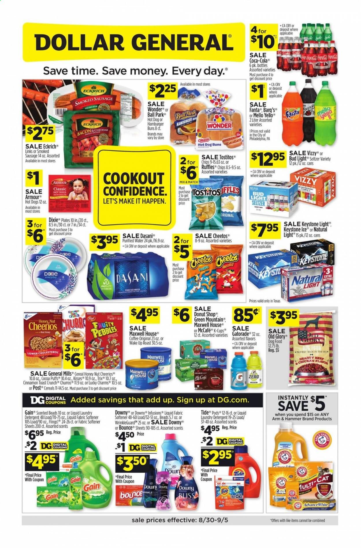 Dollar General (TX) Weekly Ad August 30 to September 5