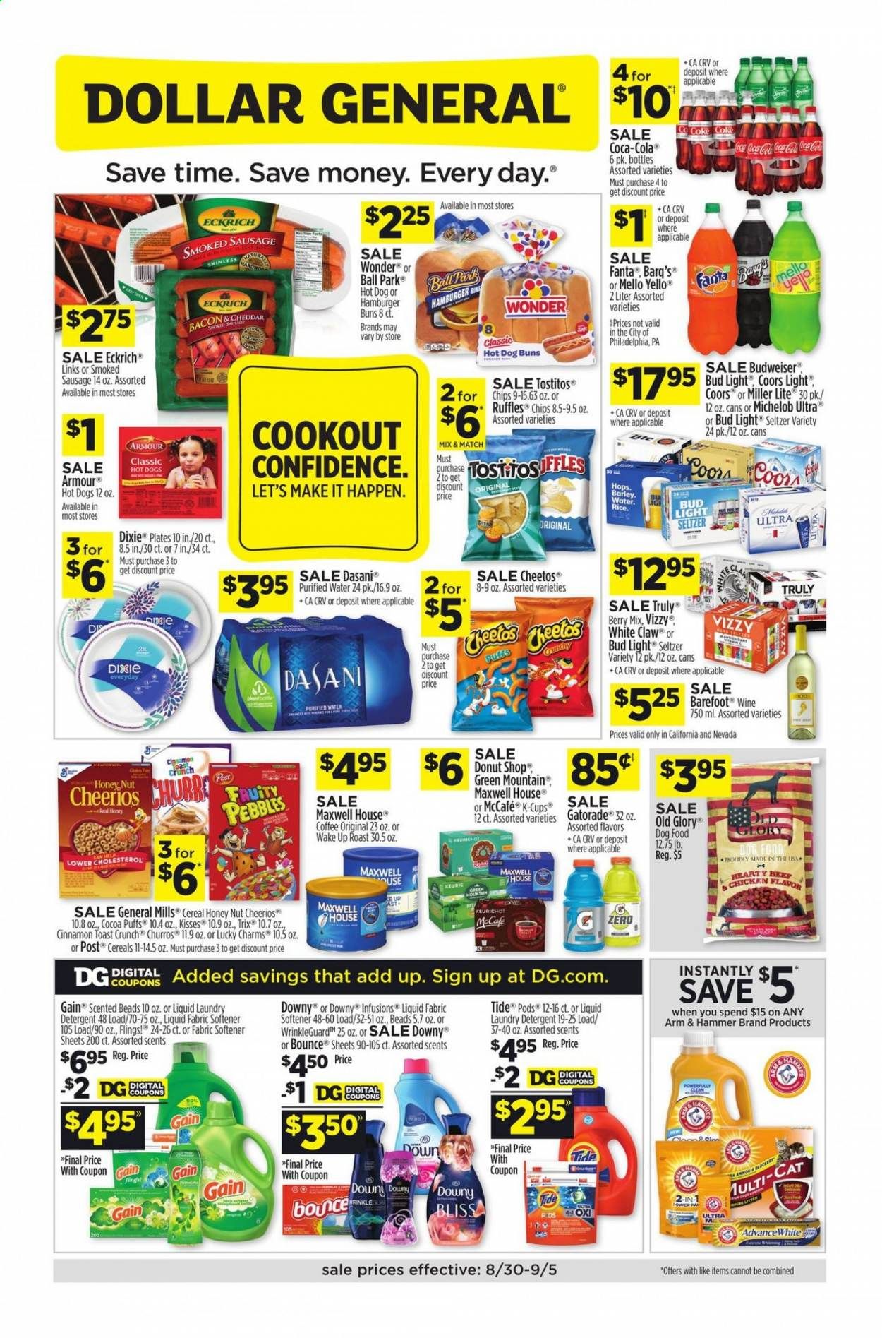 Dollar General (CA) Weekly Ad August 30 to September 5