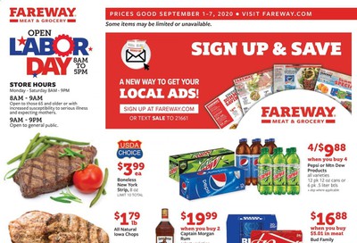 Fareway Weekly Ad September 1 to September 7