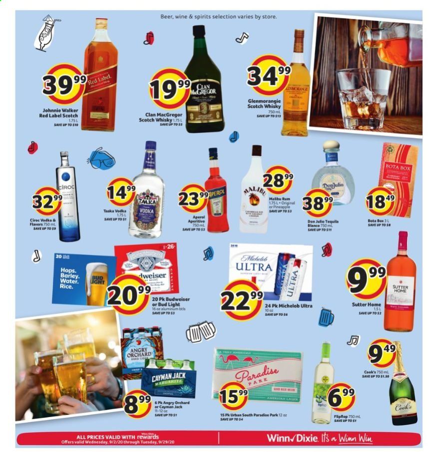 Winn Dixie Weekly Ad September 2 to September 8