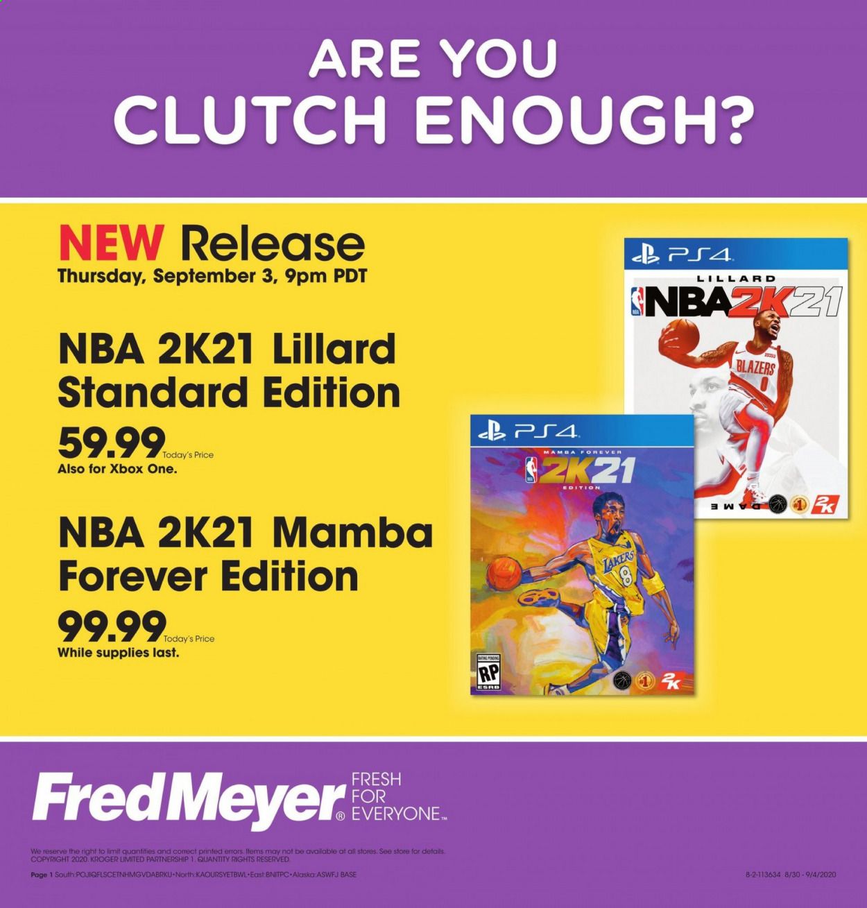 Fred Meyer Weekly Ad September 4 to September 4