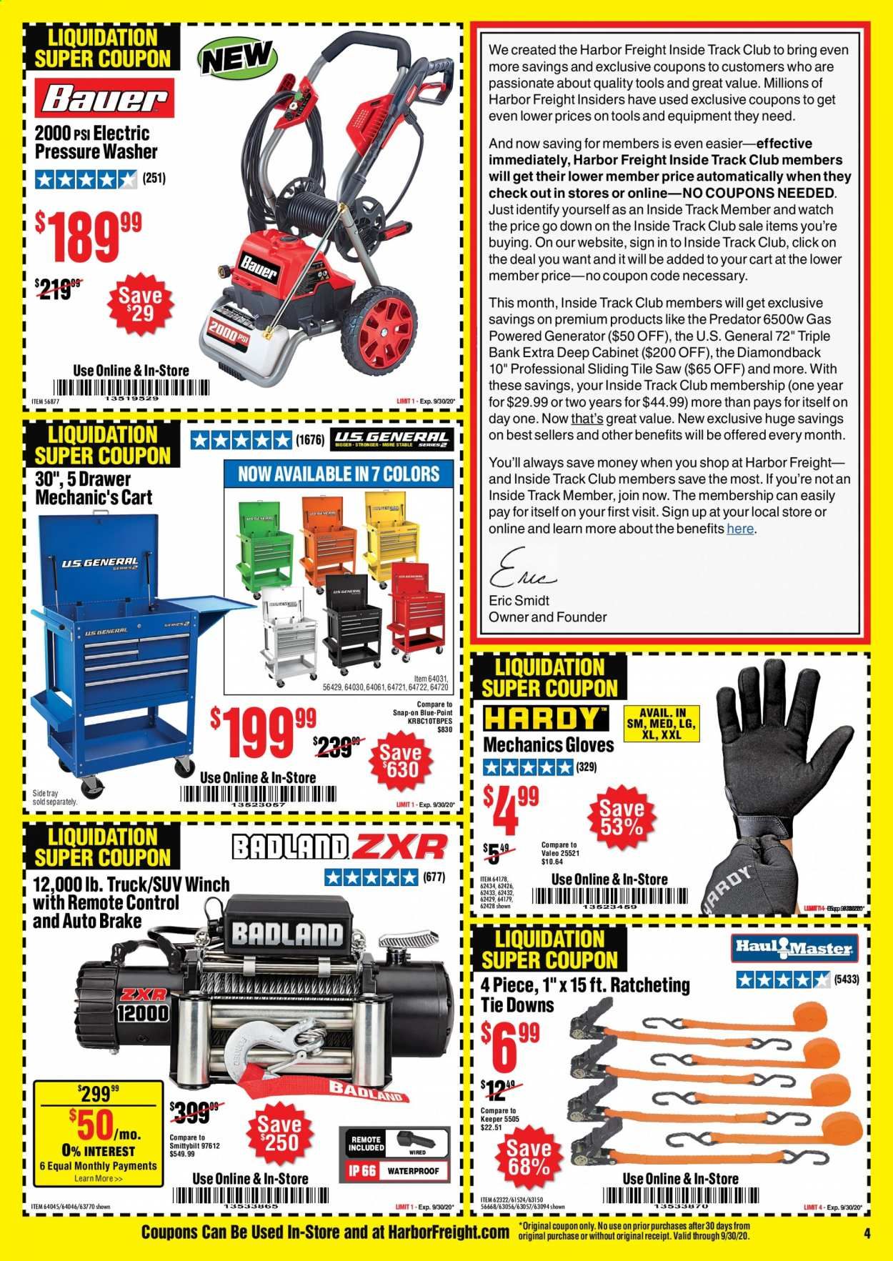 Harbor Freight Weekly Ad September 1 to September 30