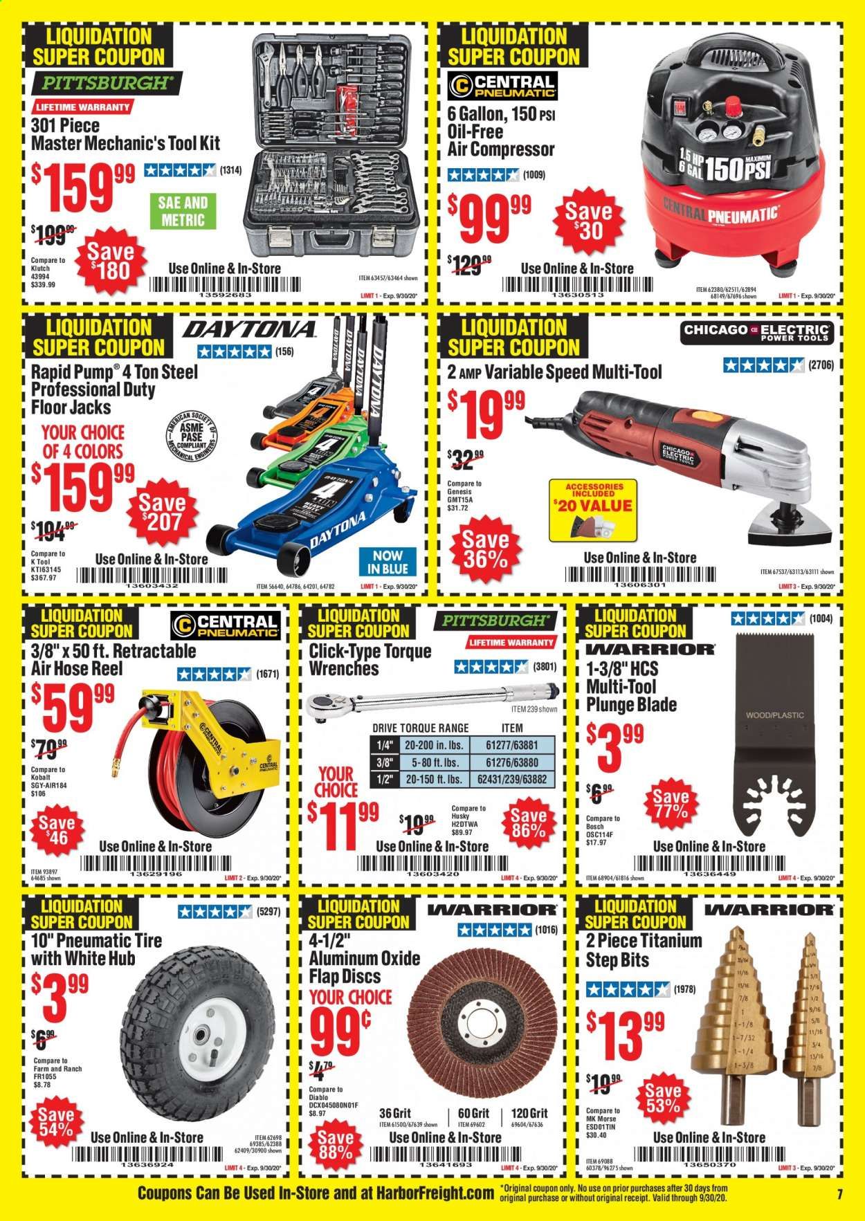 Harbor Freight Weekly Ad September 1 to September 30