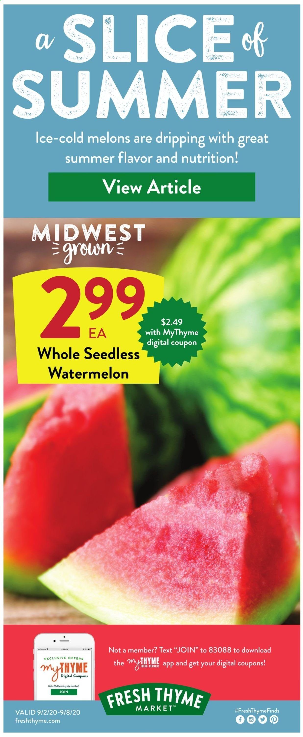 Fresh Thyme Weekly Ad September 2 to September 8