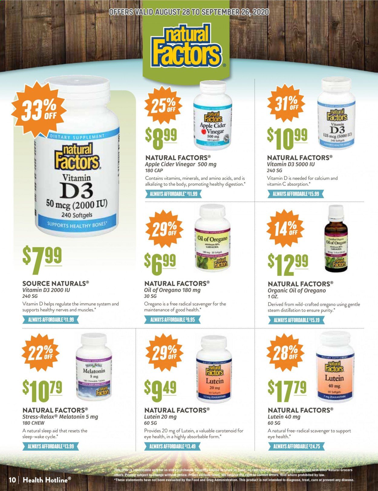 Natural Grocers Weekly Ad August 28 to September 26
