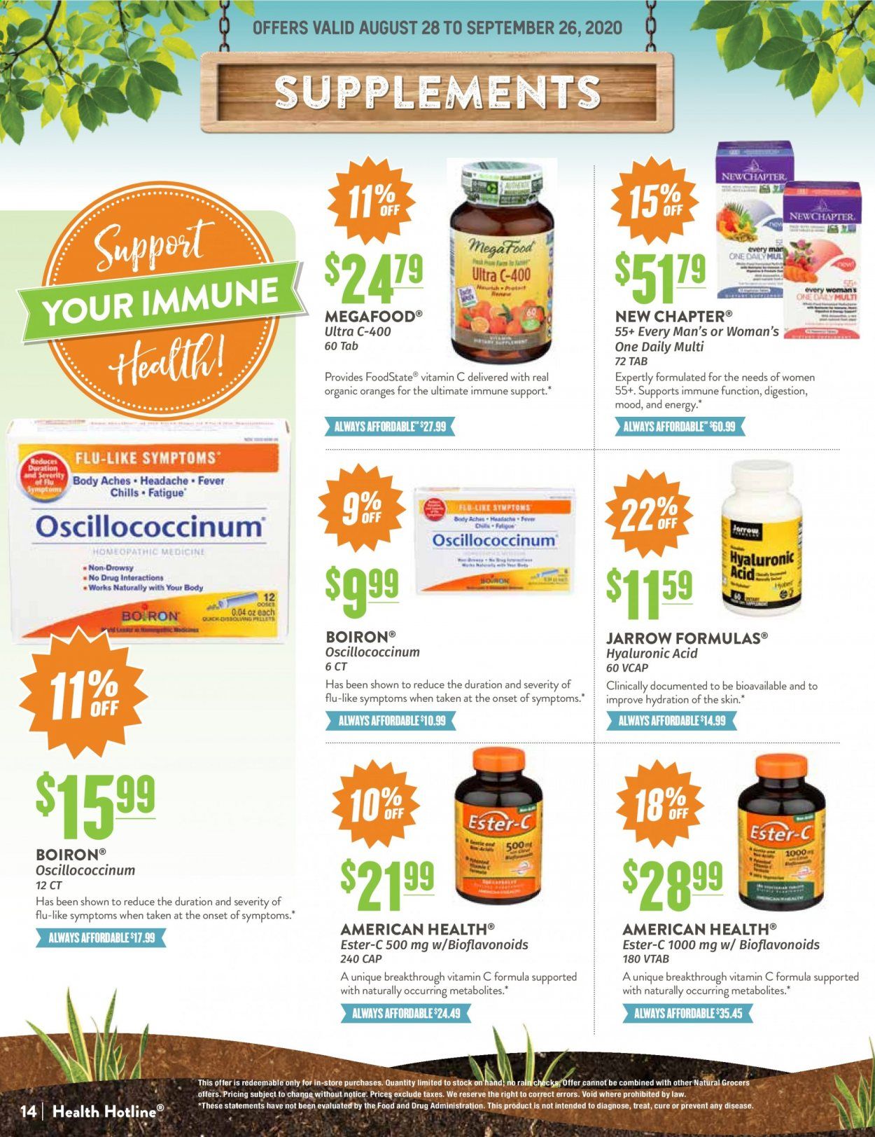 Natural Grocers Weekly Ad August 28 to September 26