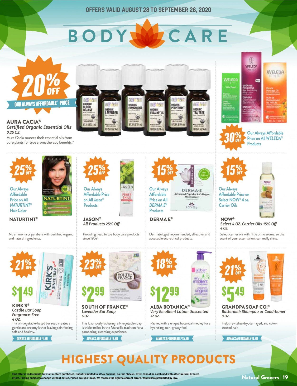 Natural Grocers Weekly Ad August 28 to September 26
