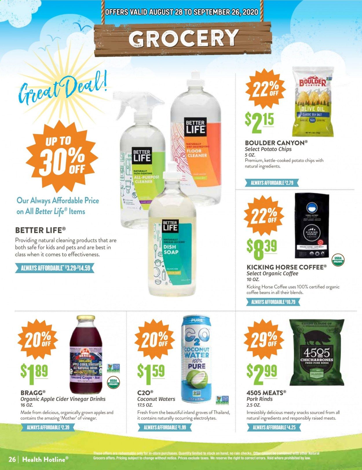 Natural Grocers Weekly Ad August 28 to September 26