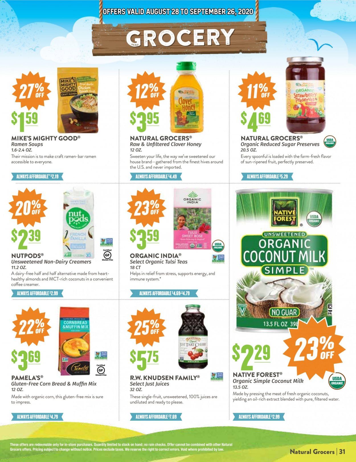 Natural Grocers Weekly Ad August 28 to September 26