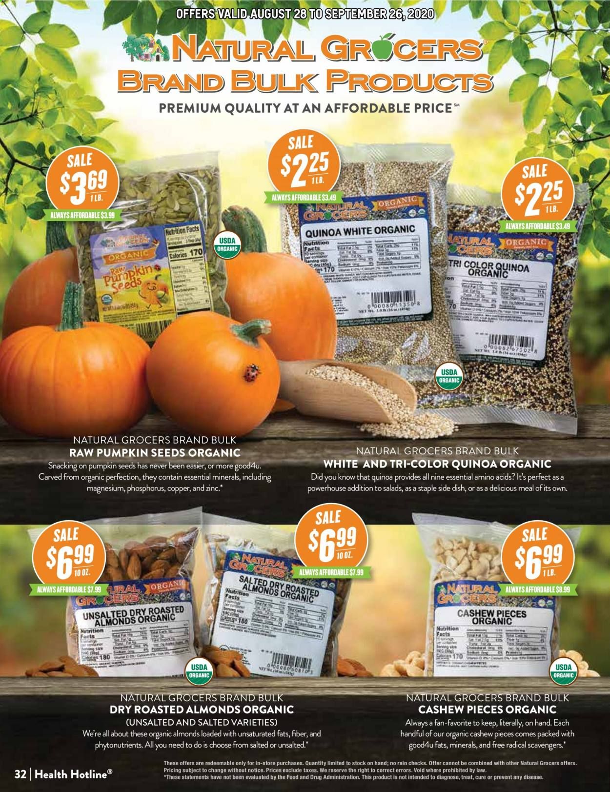 Natural Grocers Weekly Ad August 28 to September 26