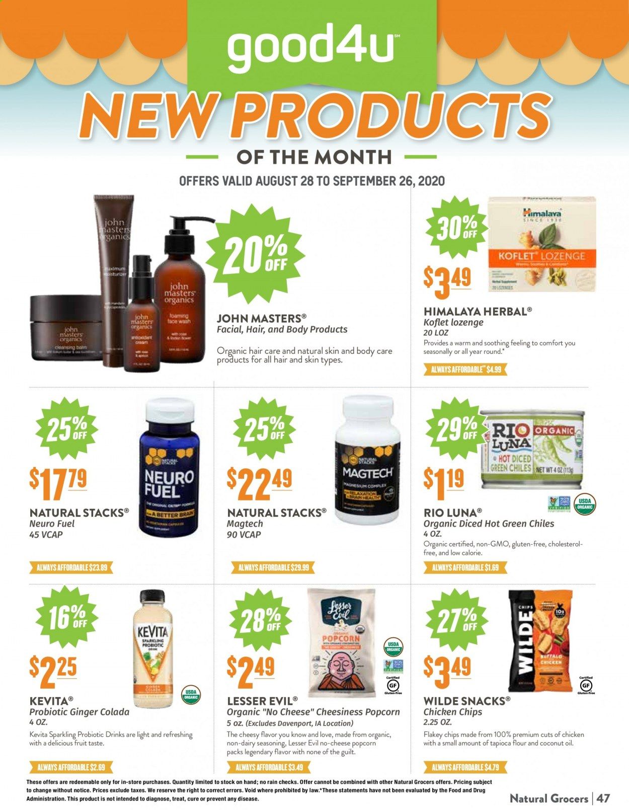 Natural Grocers Weekly Ad August 28 to September 26