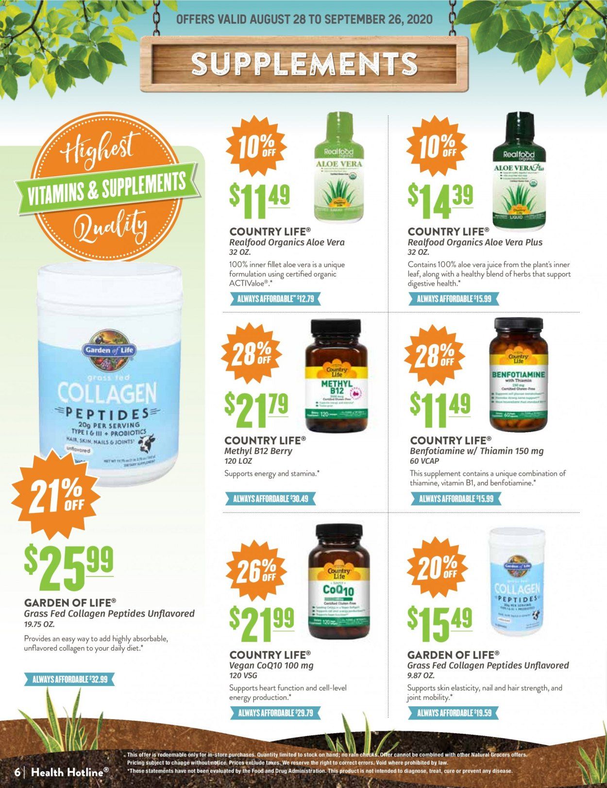 Natural Grocers Weekly Ad August 28 to September 26