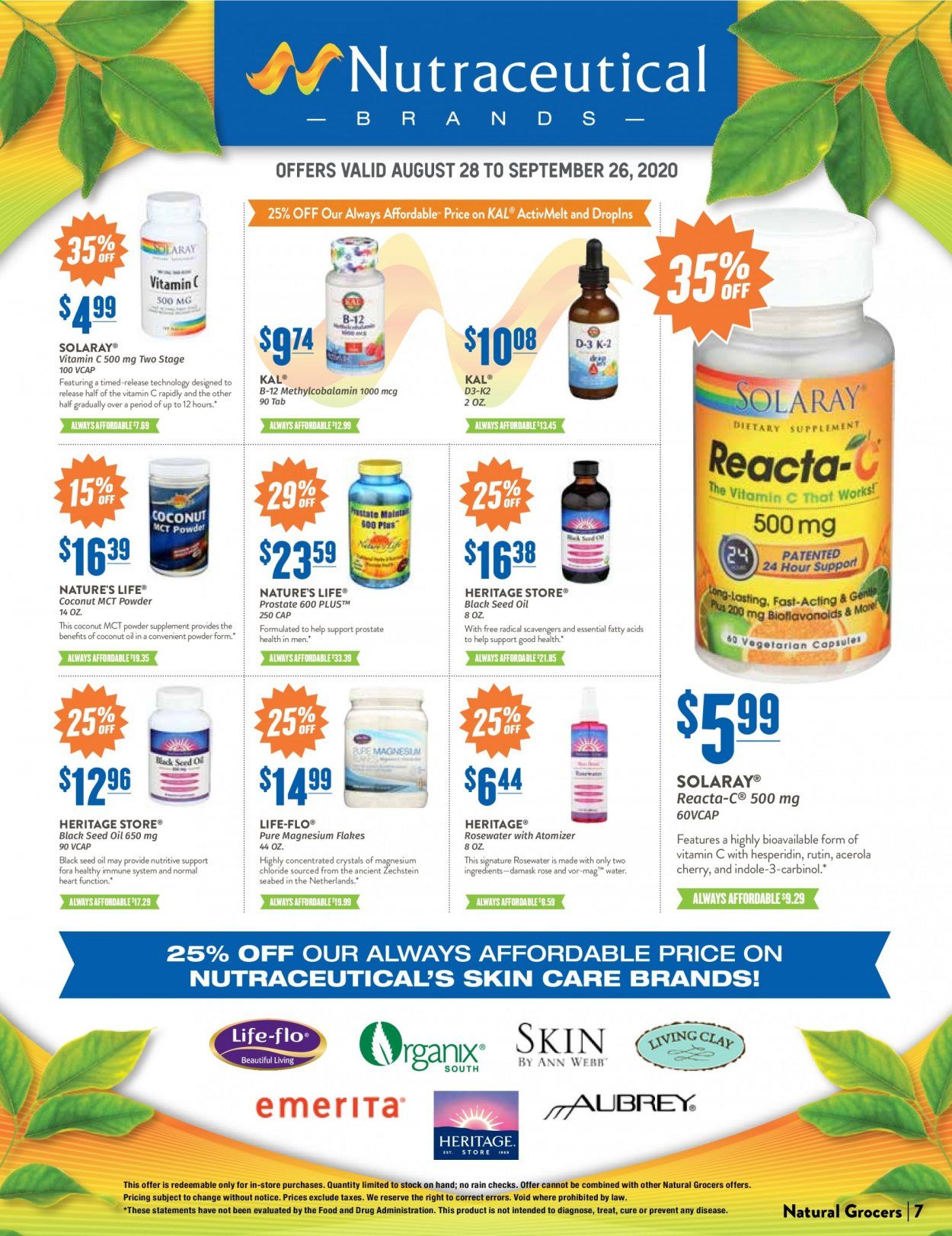 Natural Grocers Weekly Ad August 28 to September 26