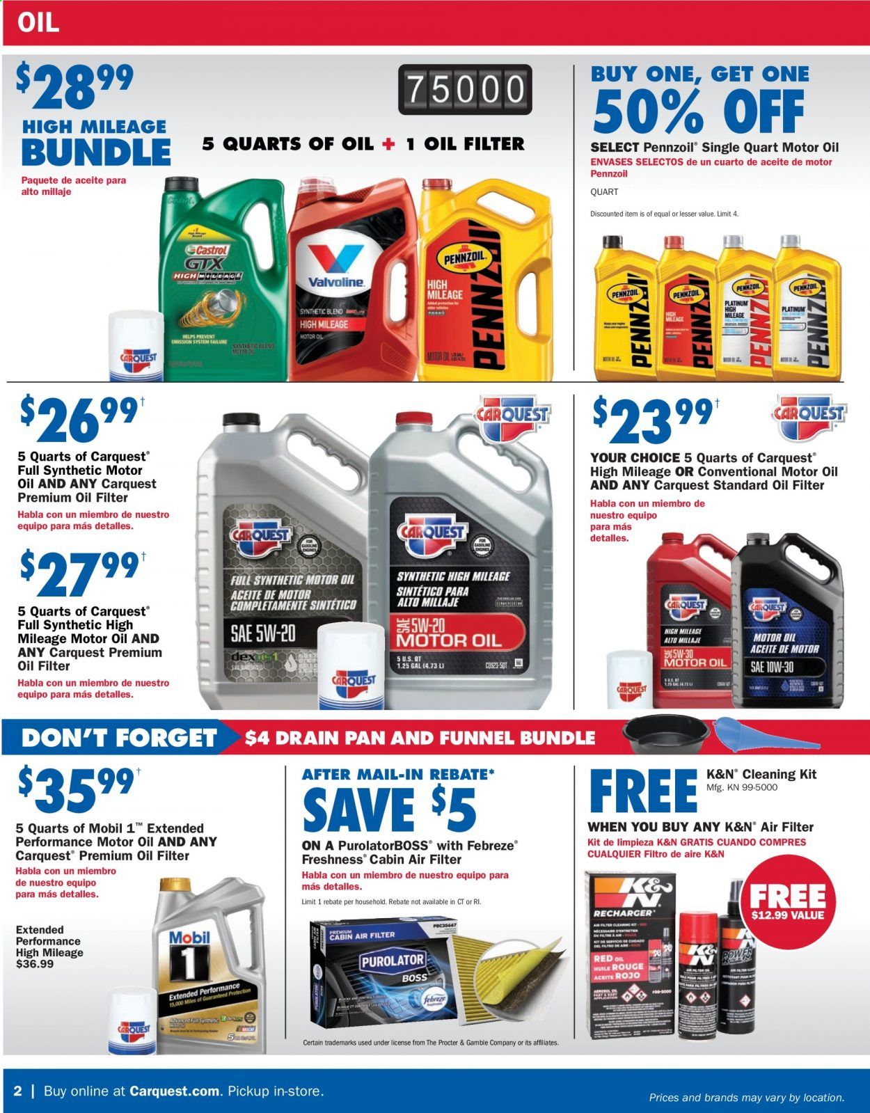 Carquest Weekly Ad August 27 to September 30