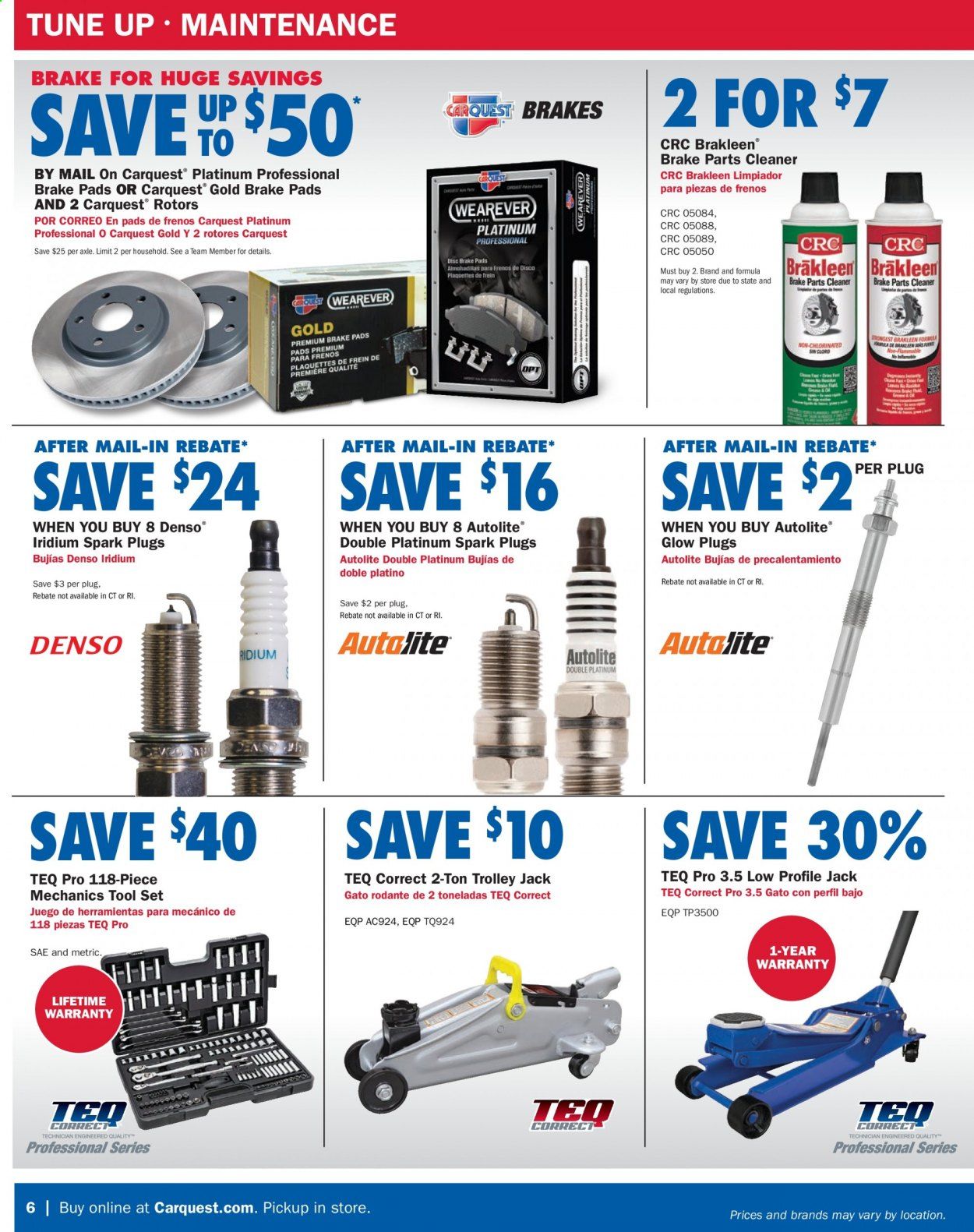Carquest Weekly Ad August 27 to September 30