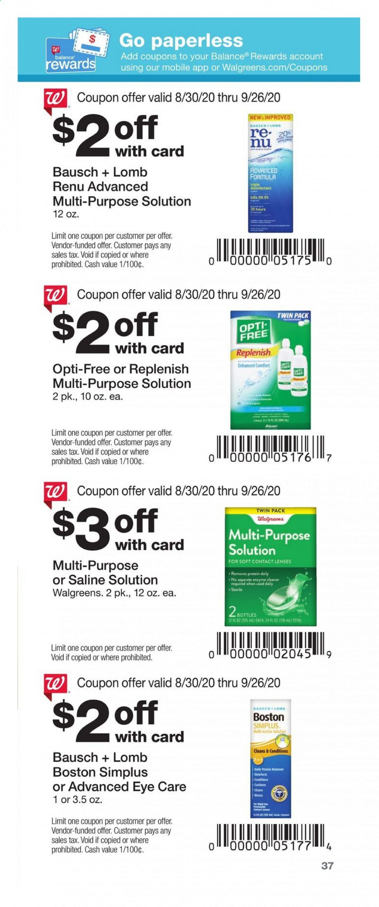 Walgreens Weekly Ad August 30 to September 26