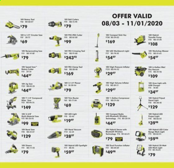 The Home Depot Weekly Ad September 1 to November 1