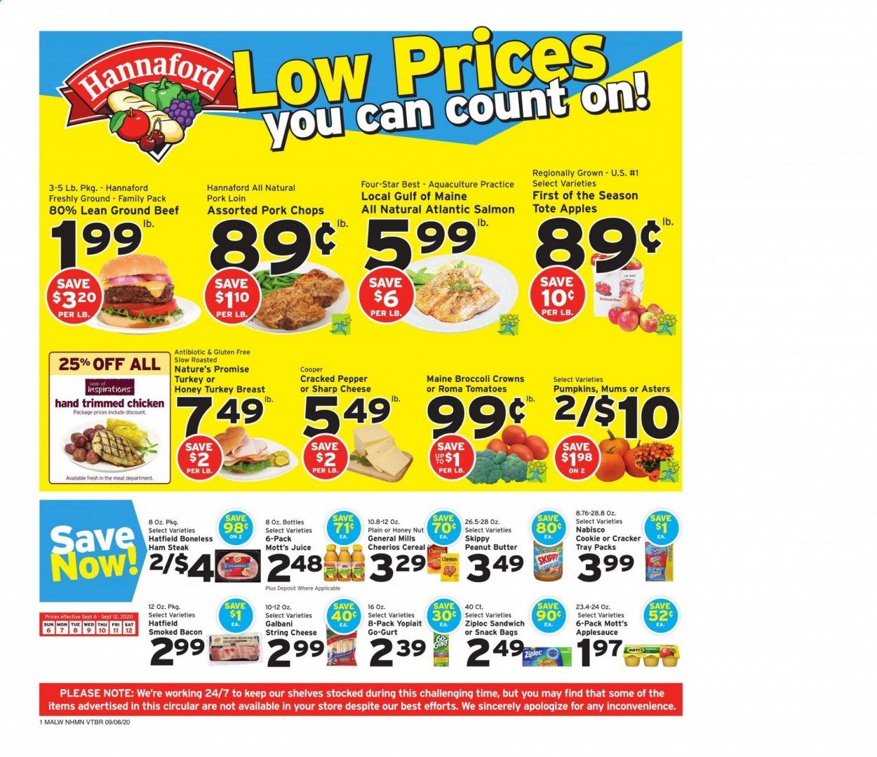 Hannaford (NH, VT) Weekly Ad September 6 to September 12
