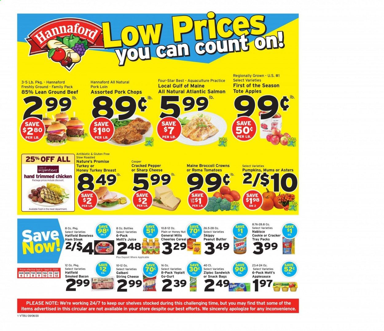 Hannaford (VT) Weekly Ad September 6 to September 12
