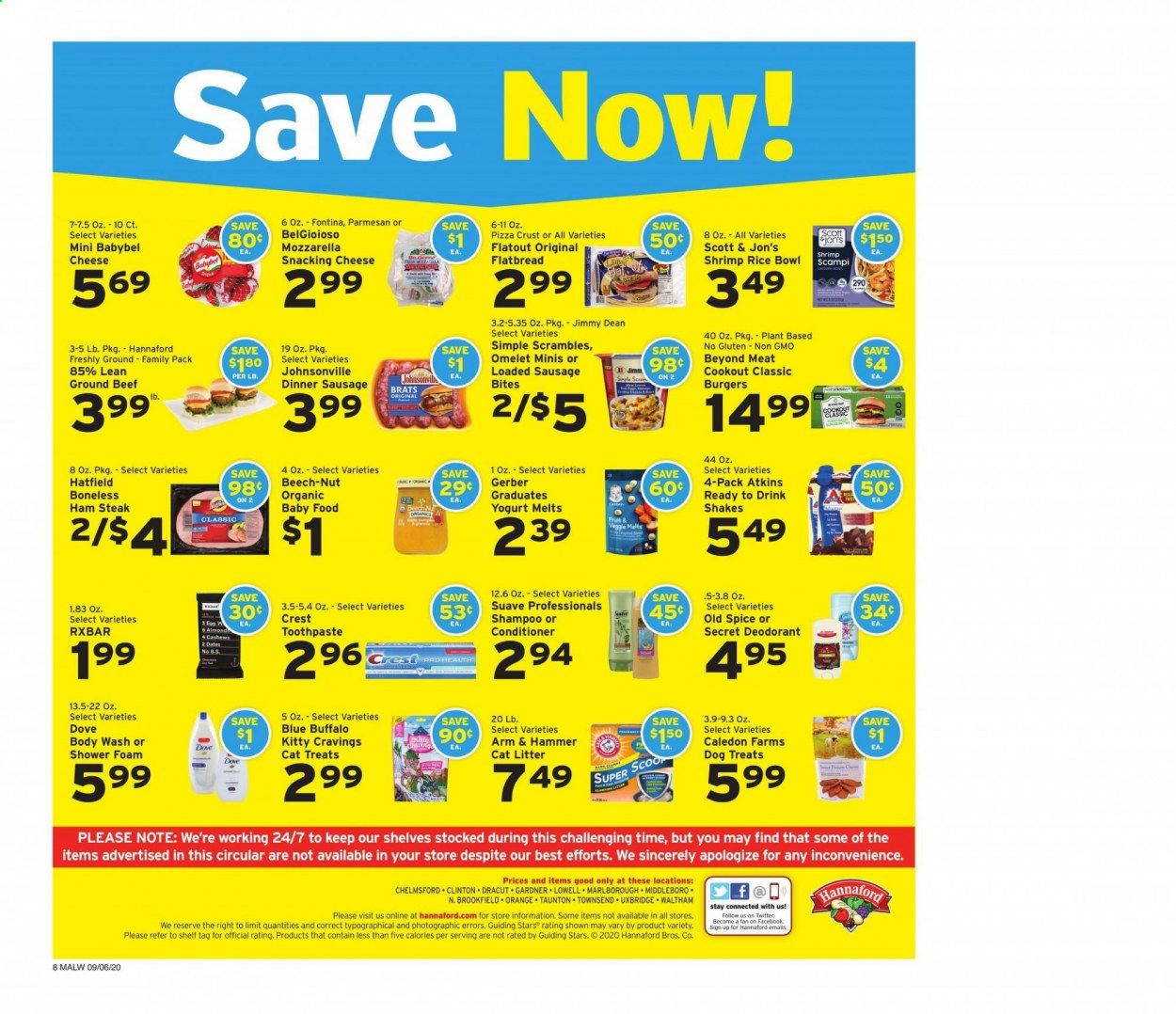Hannaford (MA) Weekly Ad September 6 to September 12