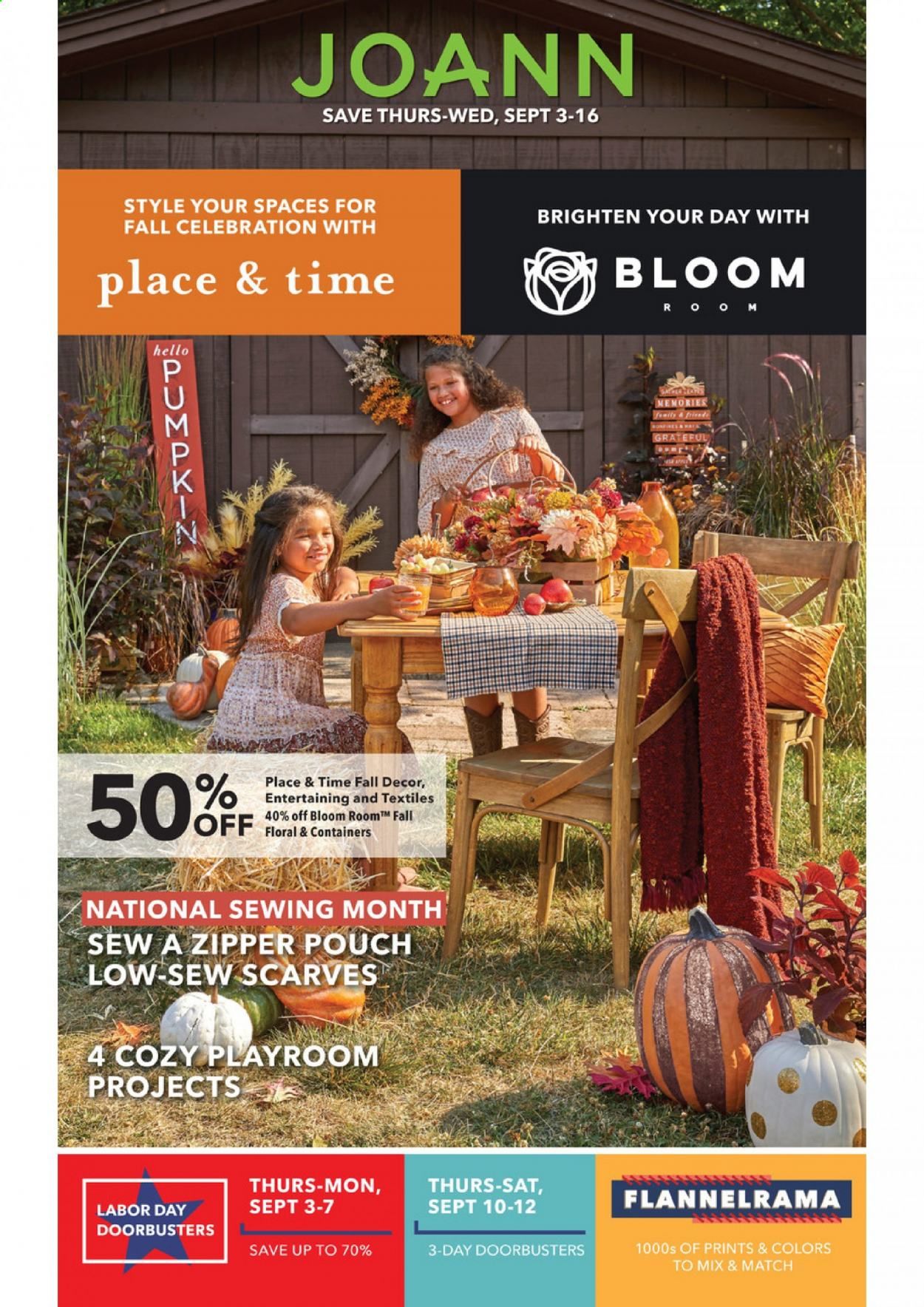 JOANN Weekly Ad September 3 to September 16