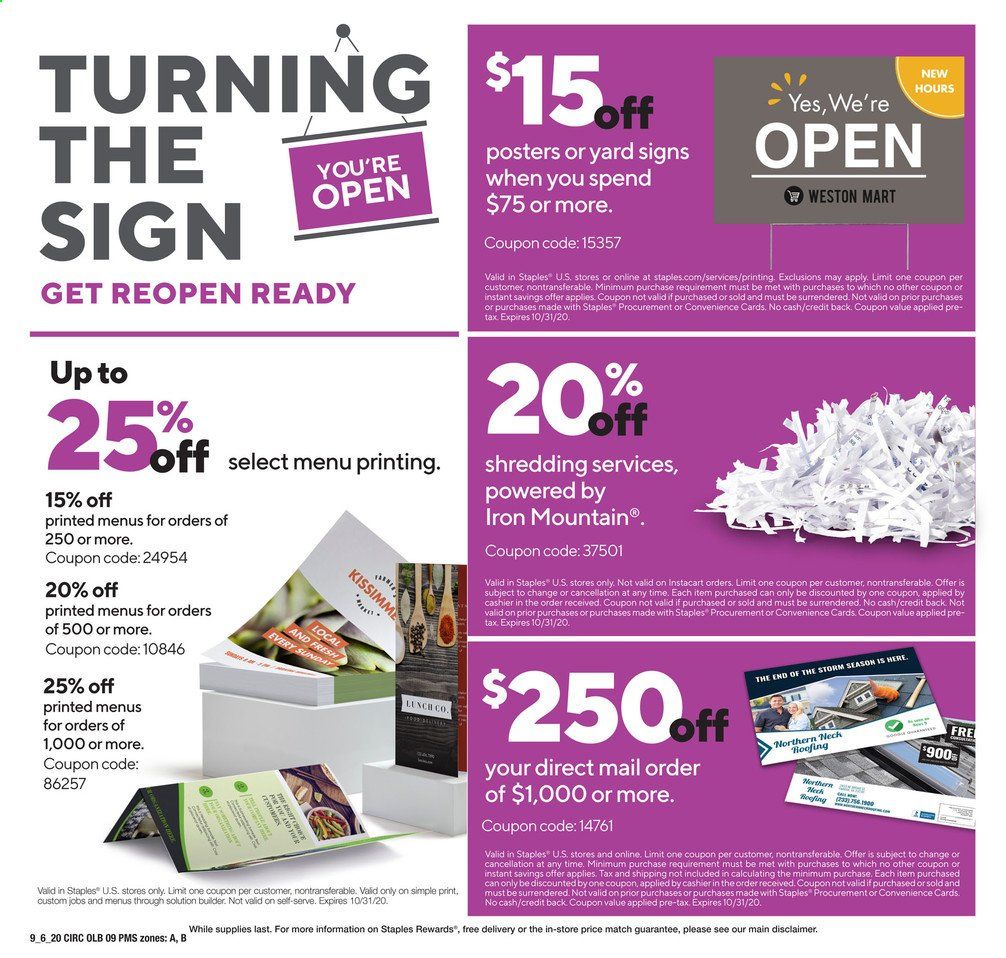 Staples Weekly Ad September 6 to September 12