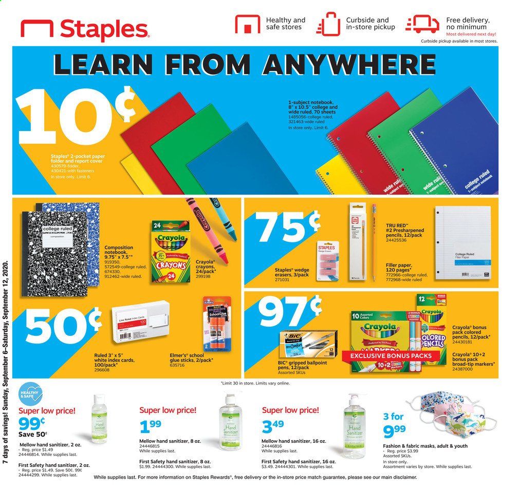 Staples Weekly Ad September 6 to September 12