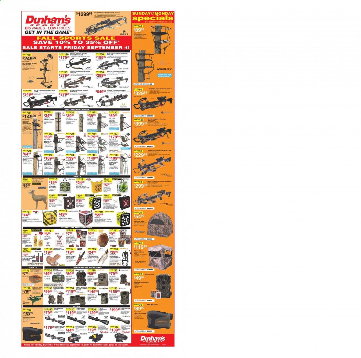 Dunham's Sports (IA, MI, NC, ND, TN, WI) Weekly Ad September 4 to September 10