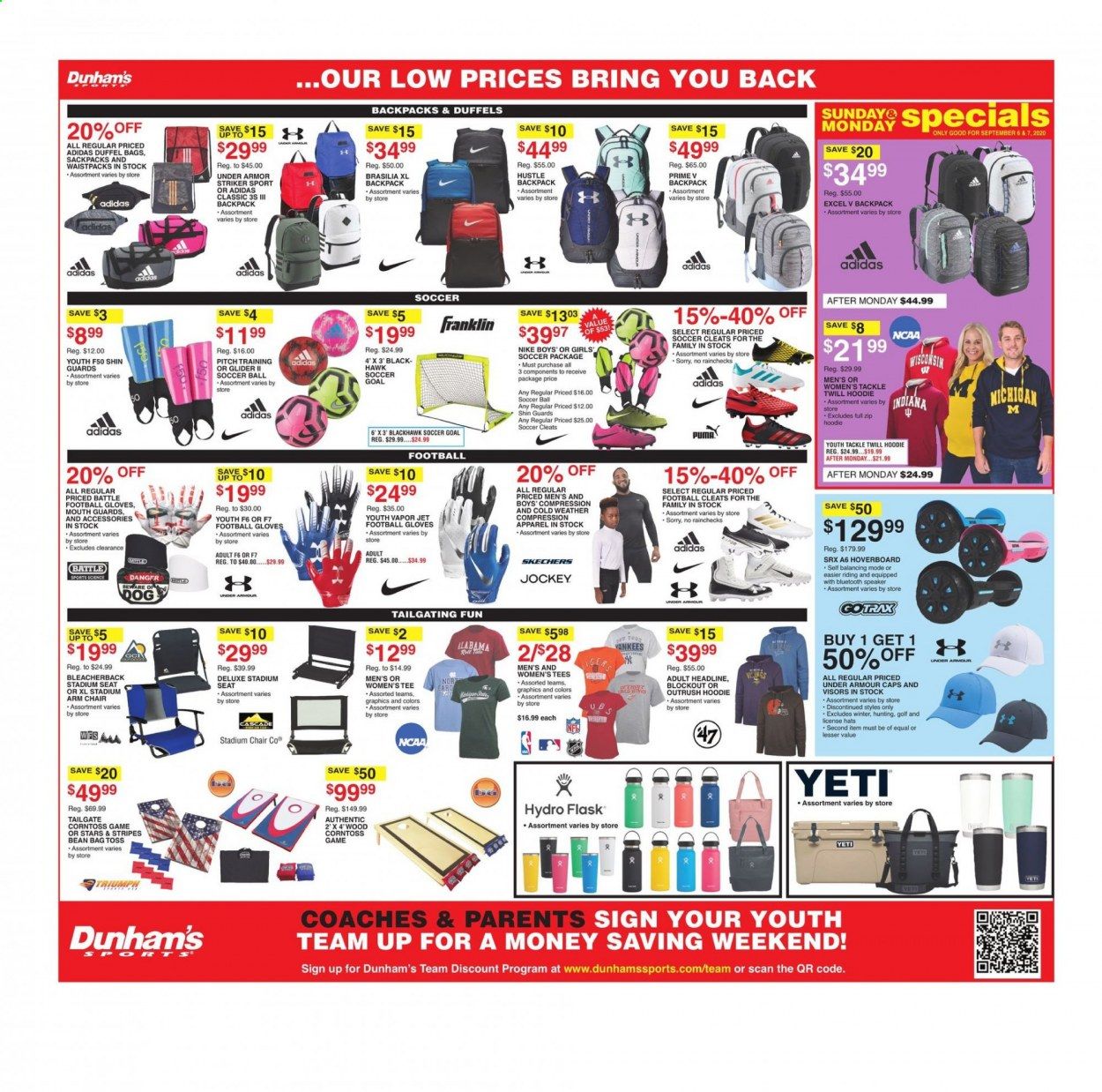 Dunham's Sports (IA, MI, NC, ND, TN, WI) Weekly Ad September 4 to September 10