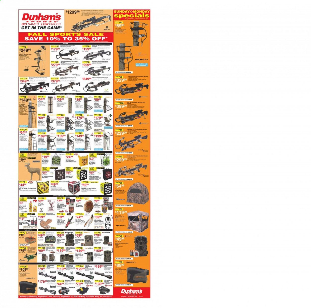Dunham's Sports Weekly Ad September 5 to September 10