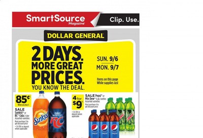 Dollar General (FL) Weekly Ad September 6 to September 12