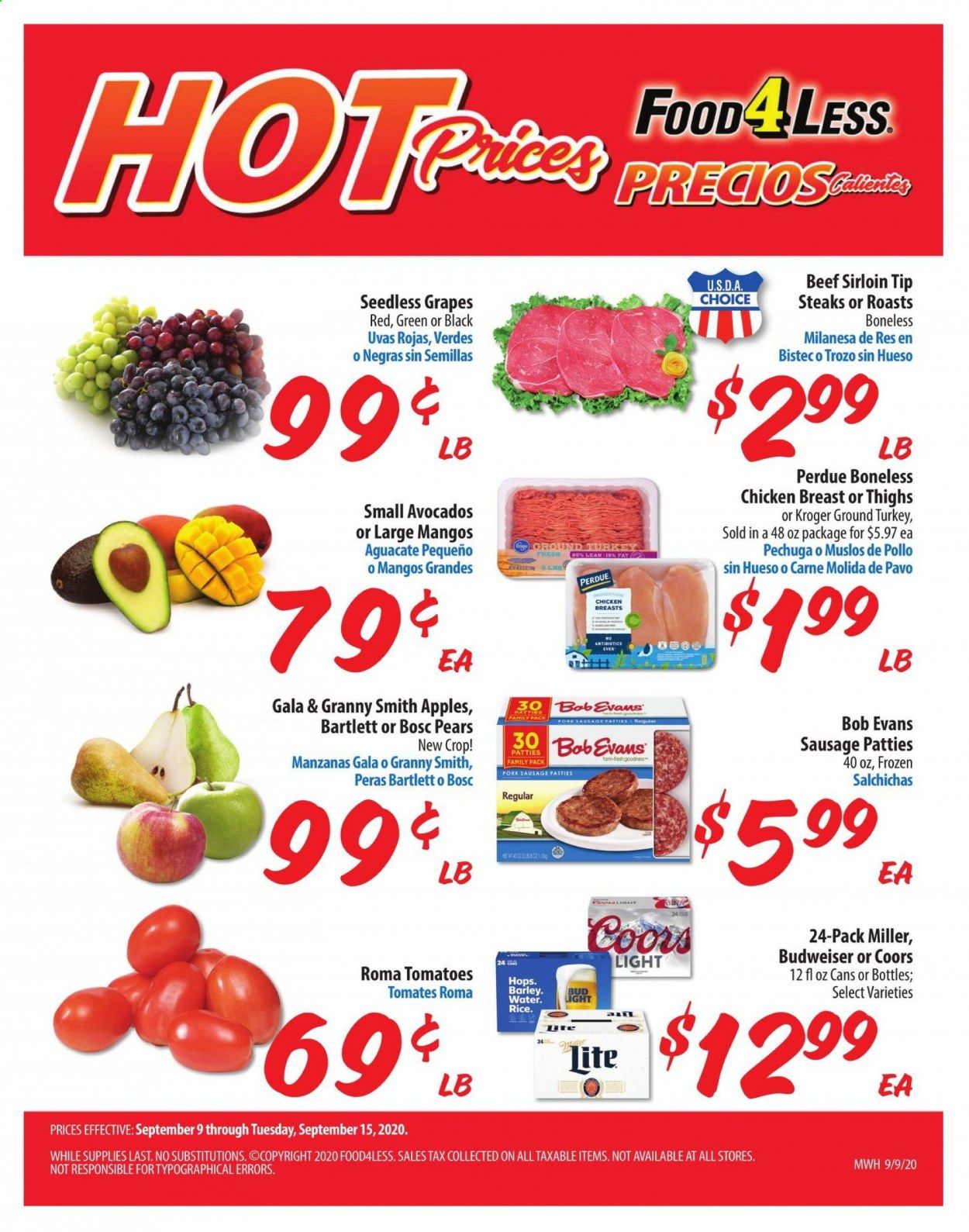 Food 4 Less (IL) Weekly Ad September 9 to September 15