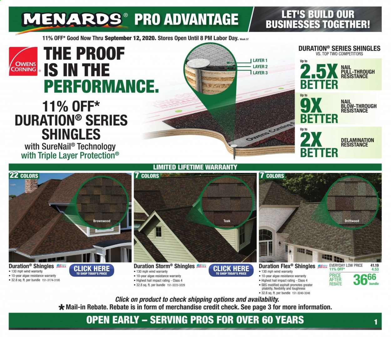 Menards Weekly Ad September 6 to September 12