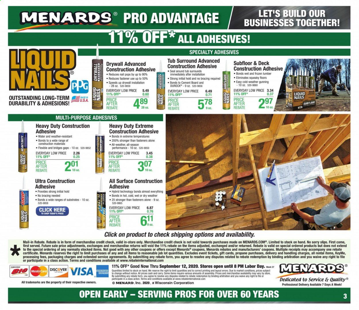 Menards Weekly Ad September 6 to September 12