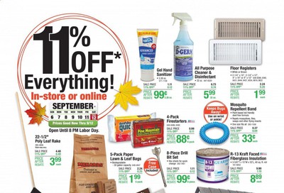 Menards Weekly Ad September 6 to September 12
