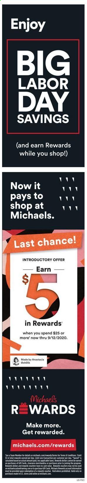 Michaels Weekly Ad September 6 to September 12