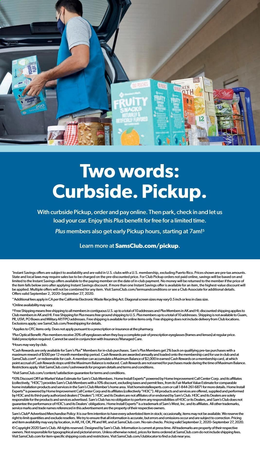 Sam's Club Weekly Ad September 2 to September 27