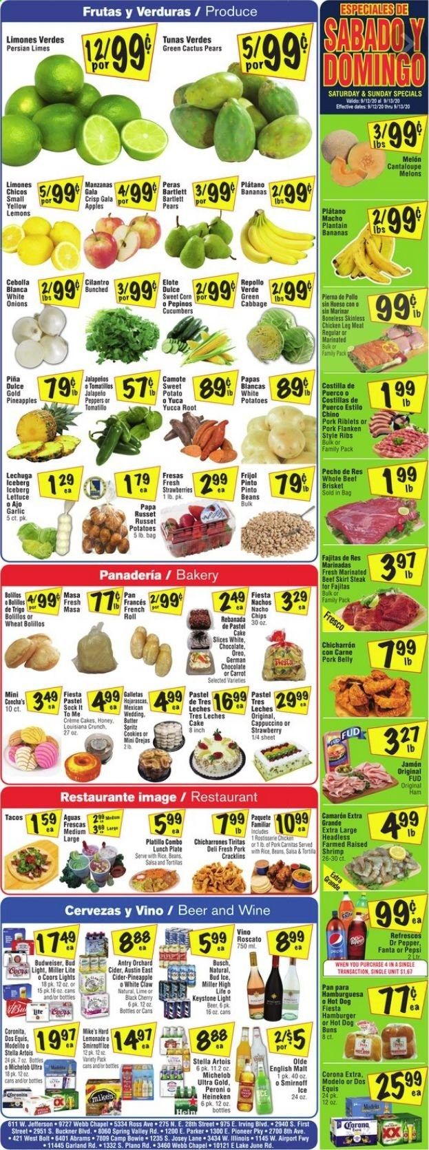 Fiesta Mart Weekly Ad September 9 to September 15