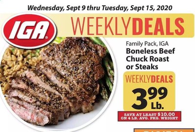 IGA Weekly Ad September 9 to September 15