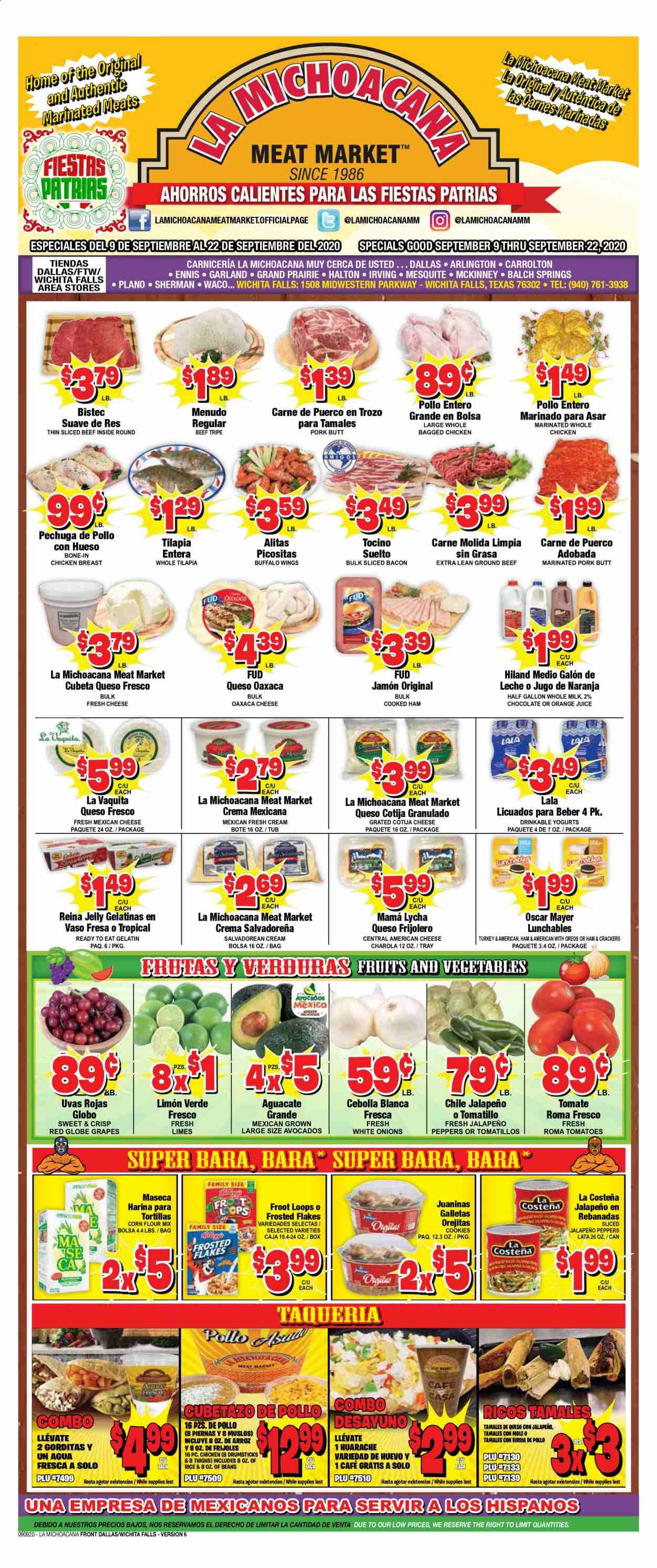 La Michoacana Meat Market Weekly Ad September 9 to September 22