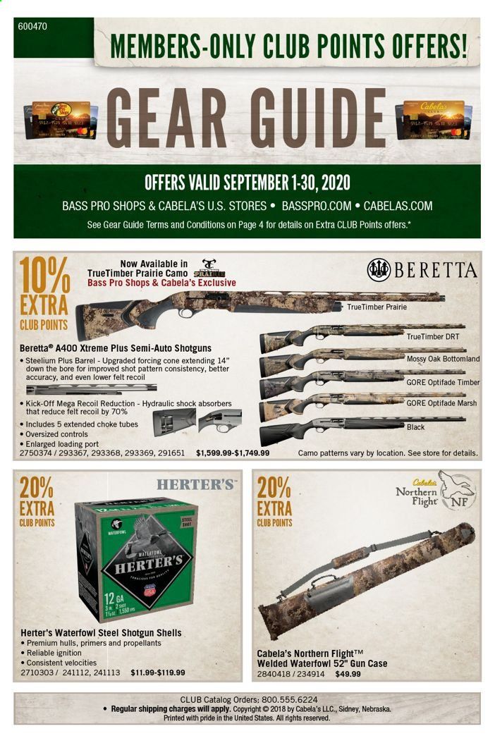 Cabela's Weekly Ad September 1 to September 30