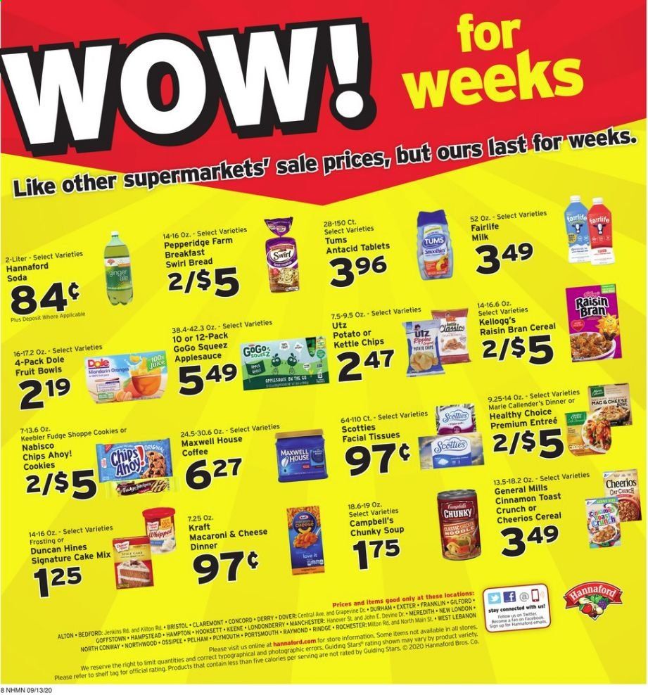 Hannaford (NH) Weekly Ad September 13 to September 19