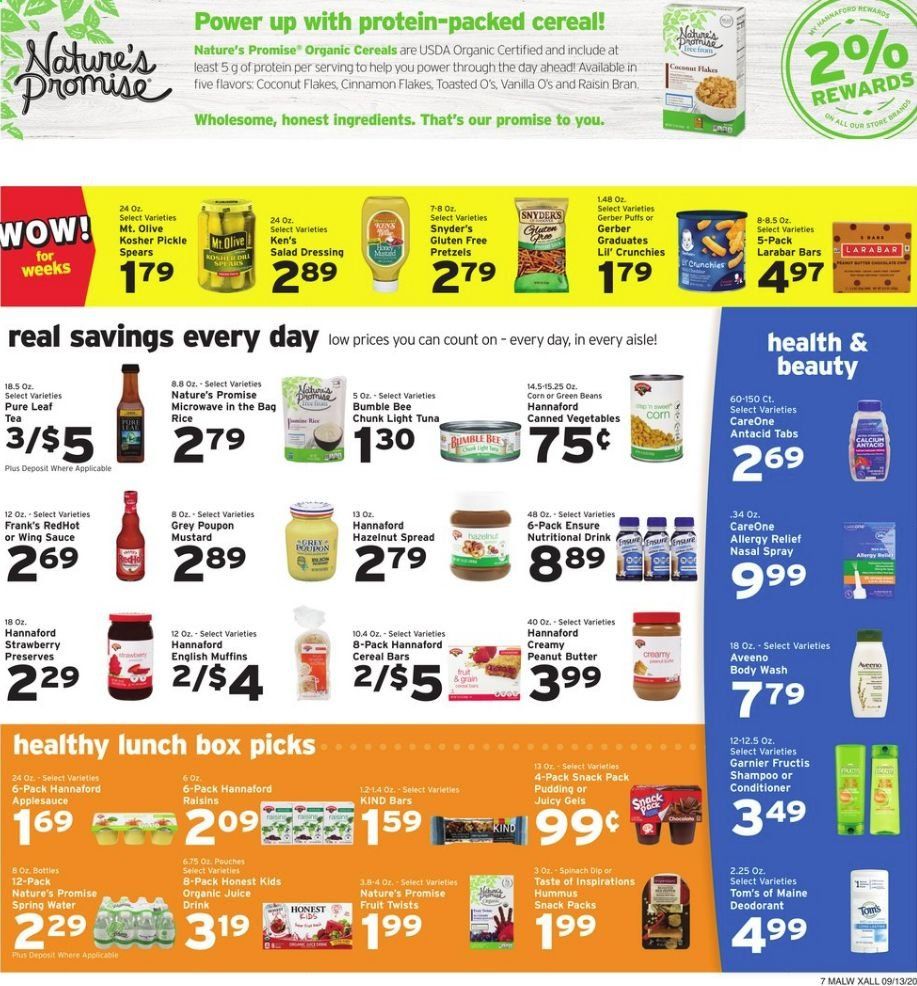 Hannaford (MA) Weekly Ad September 13 to September 19