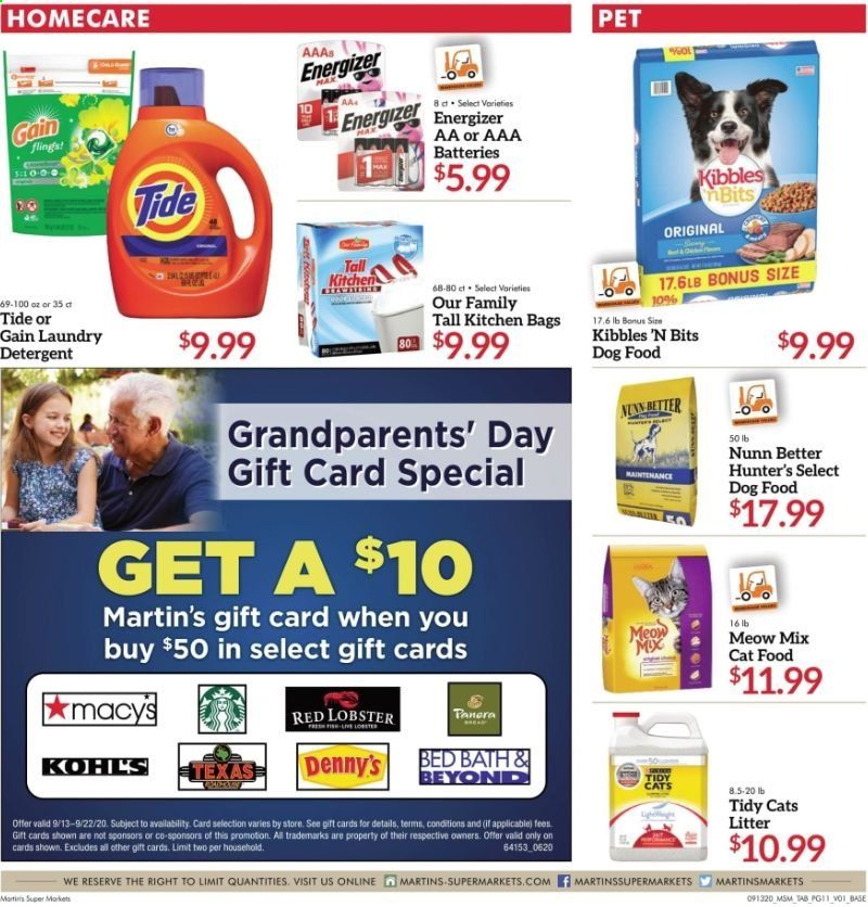 Martin’s Weekly Ad September 13 to September 19