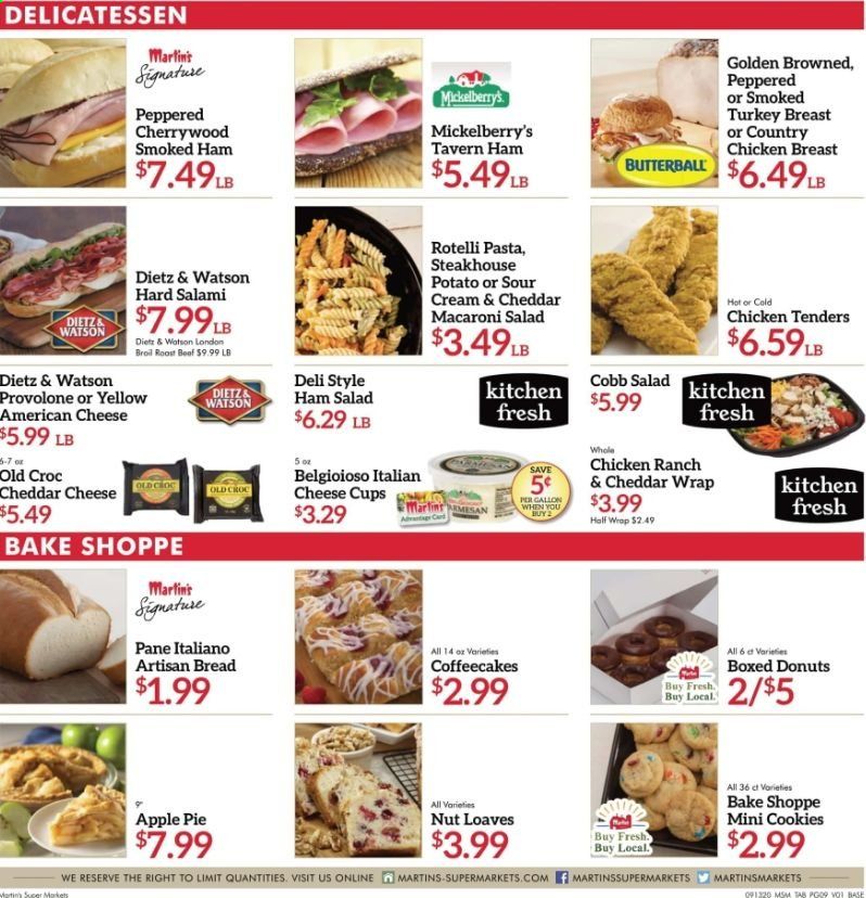 Martin’s Weekly Ad September 13 to September 19